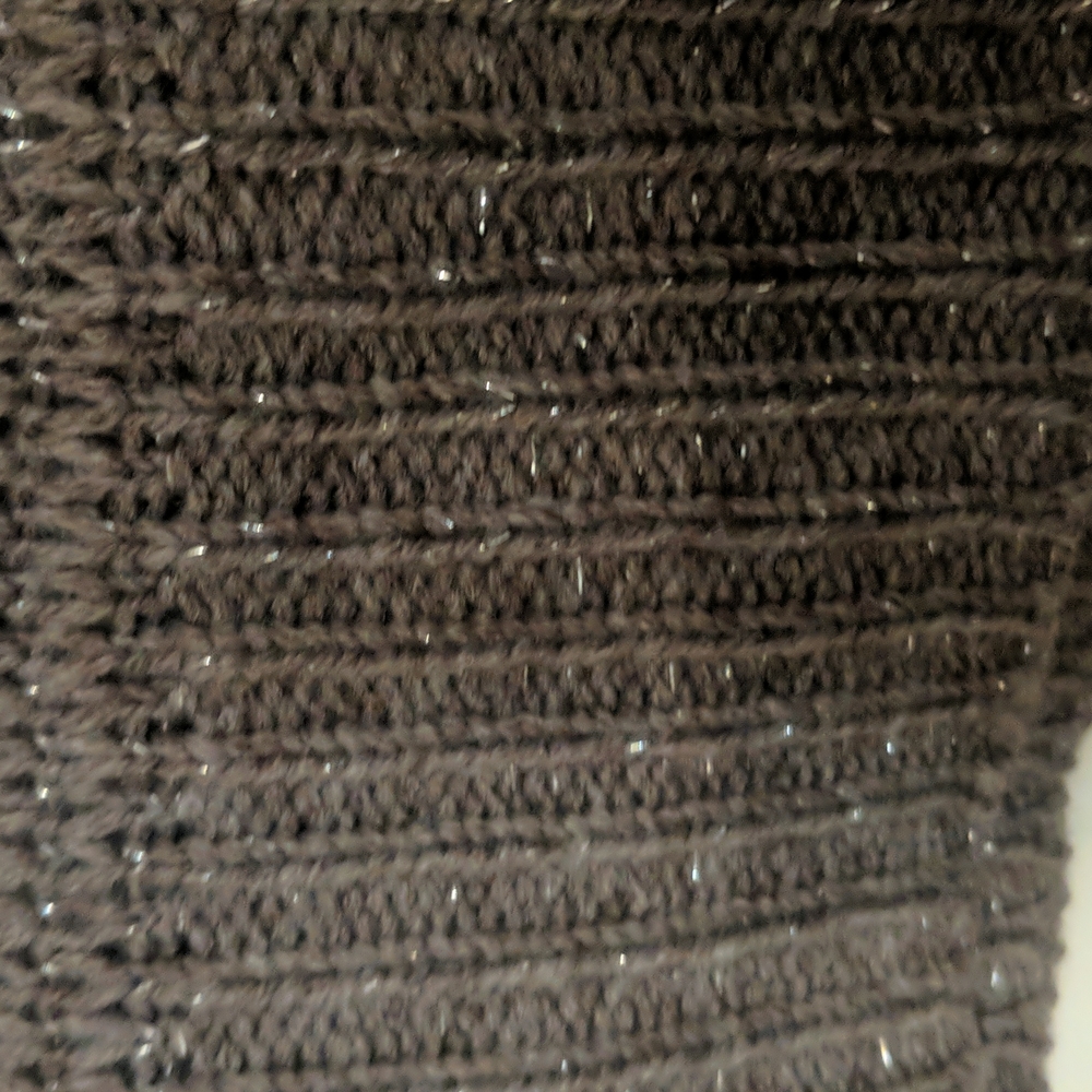 Express * Metallic Thread Pullover Taupe Medium - image 3